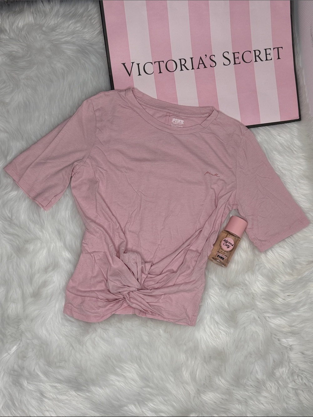 PINK Twist Knot Tee size Extra Small XS